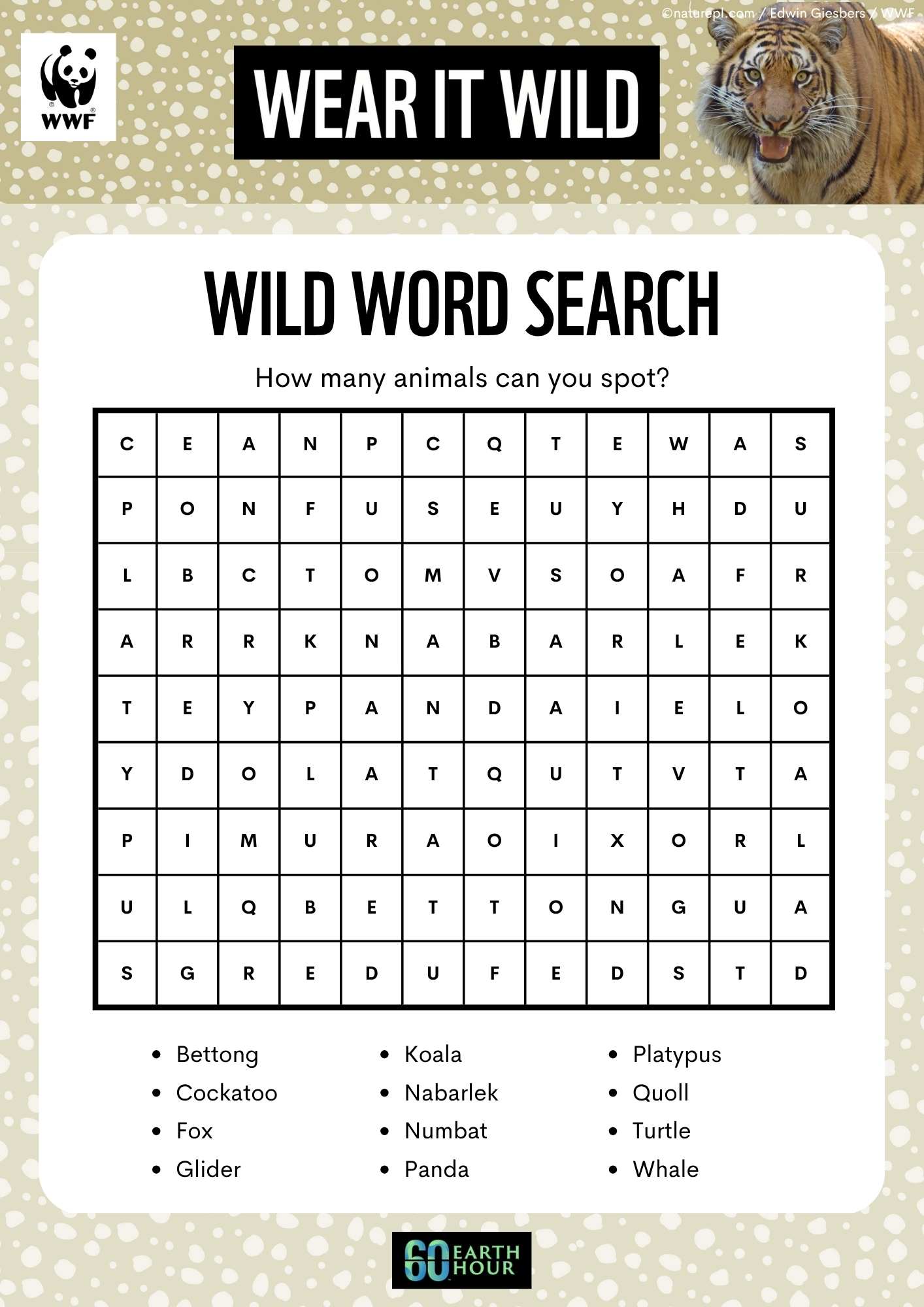 Wear It Wild - Word Search